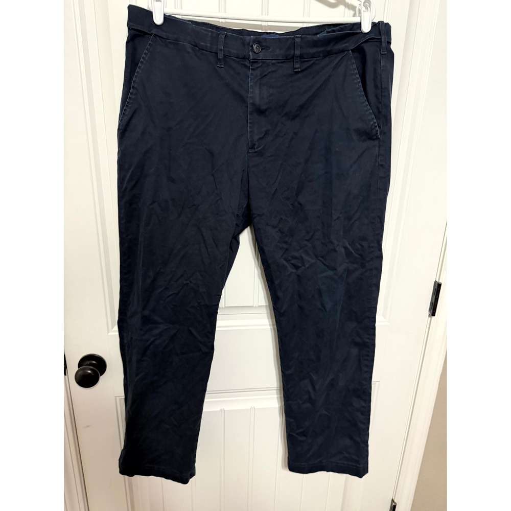 Lands' End Chino Pants Mens 40 Navy Blue Traditional‎ Fit Straight Leg Cotton